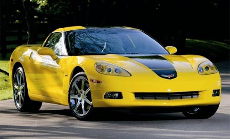  exterior Yellow with a painted Black hood stripe The Corvette ZHZ will 