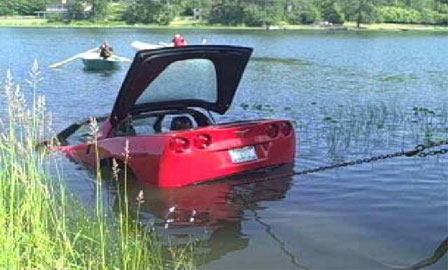 Corvette Gets Fished Out of Lake