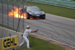 Hot Racing Action Features Corvette on Fire!
