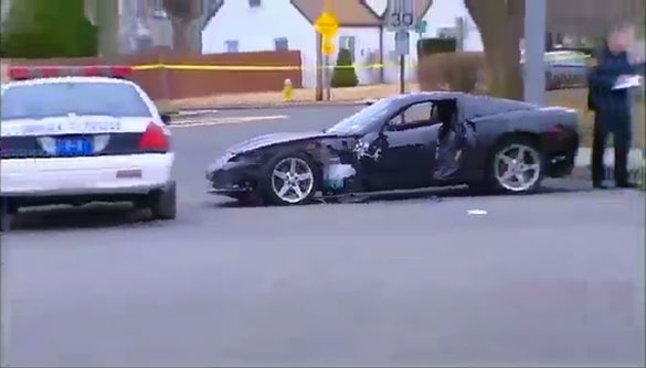 Creepy Guy in a Corvette chased from Elementary School, Crashes into Five Police Cars