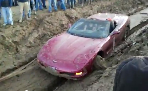 [VIDEO] Man Goes Mud Boggin' in a Convertible C5 Corvette