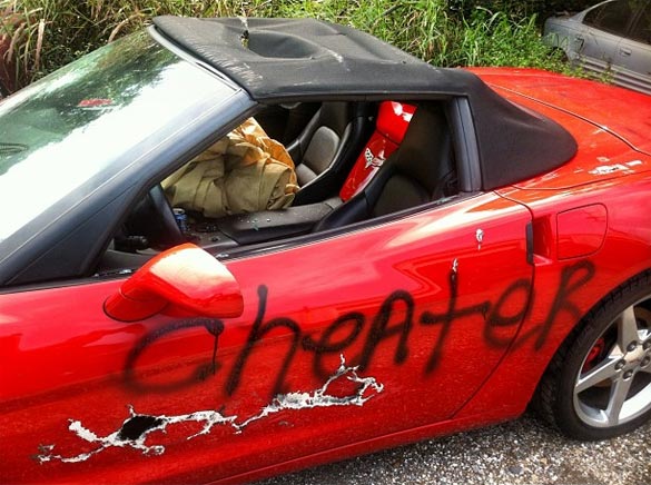 [PIC] A Cheater's Corvette Takes Brunt From Significant Other