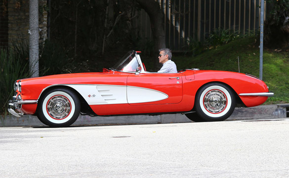 [PICS] George Clooney and His Little Red Corvette