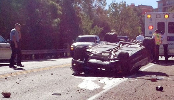 [ACCIDENT] Black Corvette Rolls Over on Black Hill in Utah