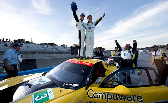 The No.3 Compuware Corvette C6.R with Magnussen, Garcia Wins at ALMS Lagnua Seca