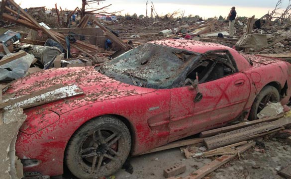 [VIDEO] Shane Steelman's Corvette Z06 After the Moore, OK Tornado