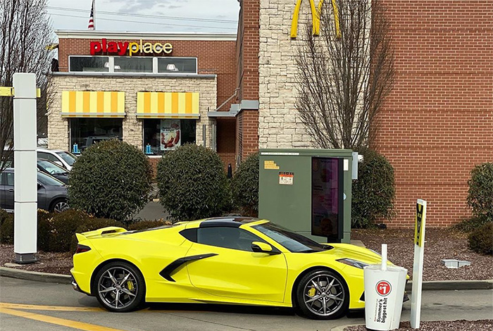 [SPIED] 2020 Corvette In Accelerate Yellow Pays a Visit to...(wait for it) McDonalds!