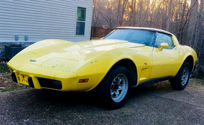 Corvettes on Craigslist: 1978 Yellow Corvette Project for $2,450