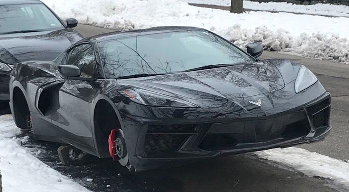 [STOLEN] Someone Stole the Wheels Off A new 2020 Corvette in Detroit