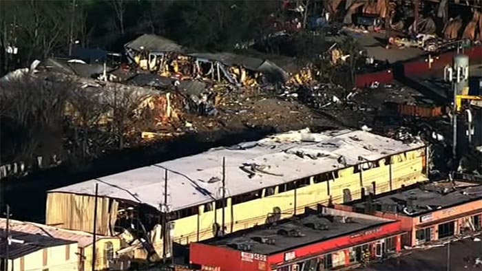 [VIDEO] Houston Warehouse Explosion Traps $1 Million Worth of Corvettes Under Collapsed Buildings