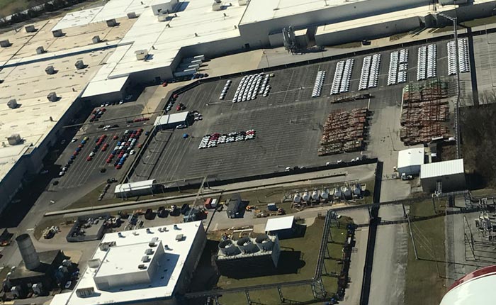 New Aerial Photos of the Corvette Assembly Plant Show A Whole Lot of C8 Corvettes Out Back!