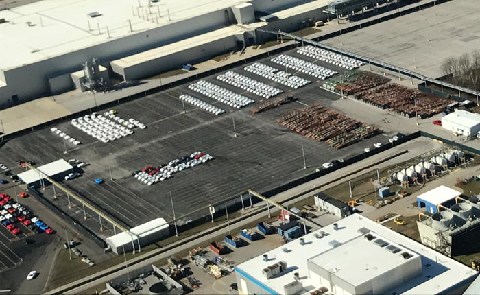 New Aerial Photos of the Corvette Assembly Plant Show A Whole Lot of C8 Corvettes Out Back!