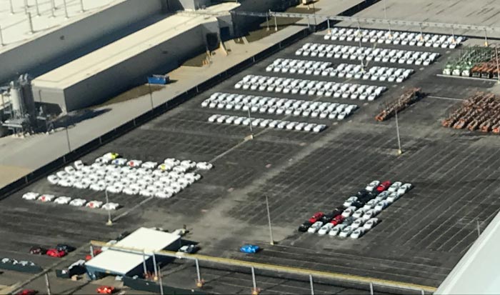 New Aerial Photos of the Corvette Assembly Plant Show A Whole Lot of C8 Corvettes Out Back!