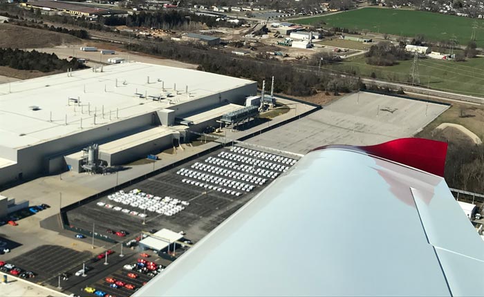 New Aerial Photos of the Corvette Assembly Plant Show A Whole Lot of C8 Corvettes Out Back!