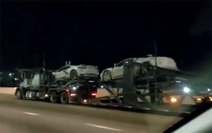 [SPIED] Two C8 Corvette Z06 Prototypes Spotted on a Transporter in New Mexico