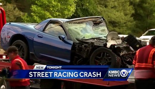 Corvette Driver Injured in Fiery Street Race Crash