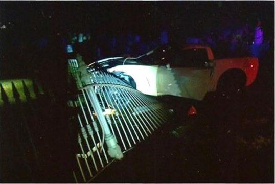 [ACCIDENT] C6 Corvette Crashes Through Historic Salem Cemetery Fence