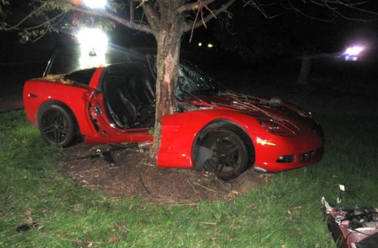 DUI Ohio Man Crashes C6 Corvette and Bails on Trapped Female Passenger