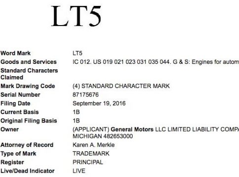 GM Refiles Trademark Applications for LT5 and LTX Engine Names
