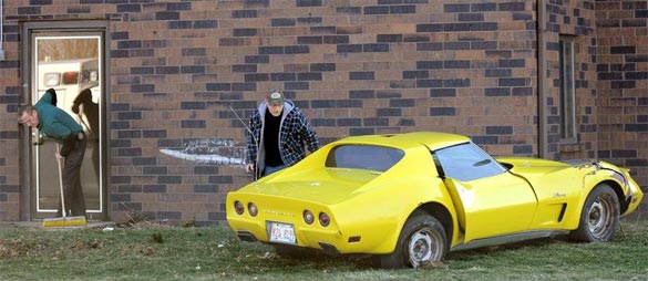 ACCIDENT: 1973 Corvette Crashes into Illinois Hotel