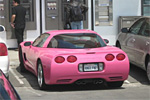 Real Life Barbie with her Pink Corvette