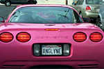 Real Life Barbie with her Pink Corvette