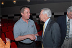 GM Bowling Green Assembly Plant Manager Bob Parcell greets Kentucky Governor Steve Beshear.
