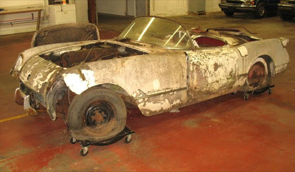 Barn Find: 1954 Corvette Pulled from Field in Upstate New York