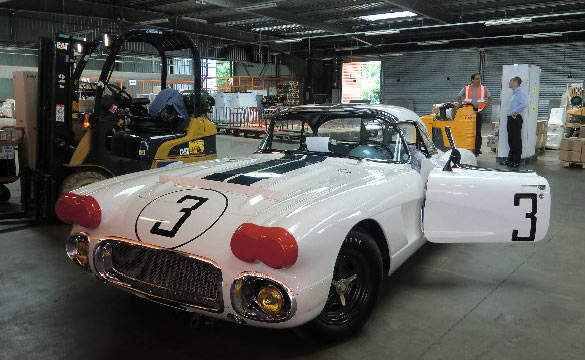 The #3 Briggs Cunningham Corvette Arrives in France for 50th Anniversary Celebration at Le Mans