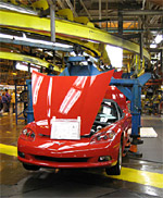 A 2007 Corvette being assembled in Bowling Green