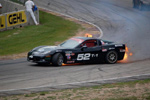 Hot Racing Action Features Corvette on Fire!