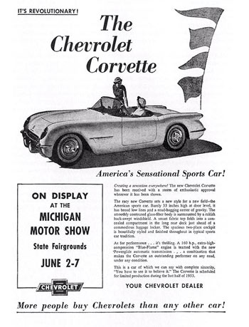 1953 Corvette is American's Sensational Sports Car