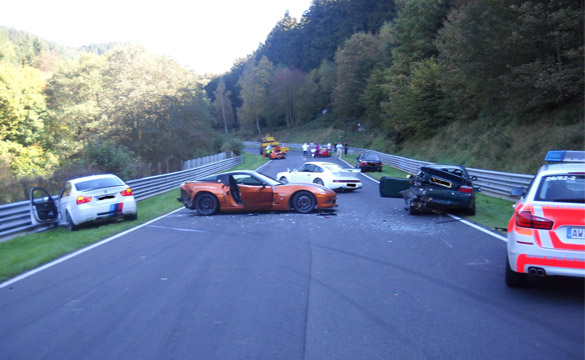 Corvette Z06 is one of eight cars involved in Huge Nurburgring Crash