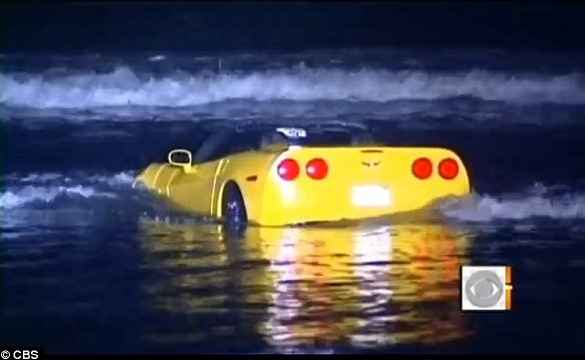 Rented Corvette Gets Driven into the Pacific Ocean