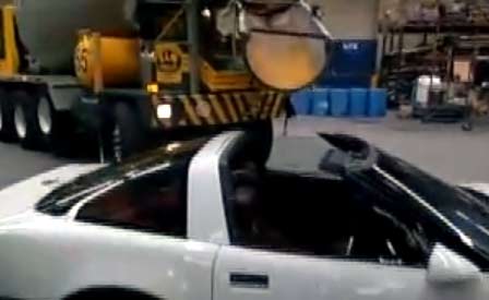 Vince McMahon's Corvette gets filled with Cement