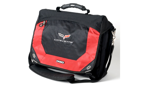 Corvette Central - C6 Black/Red Embroidered Computer Messenger Bag
