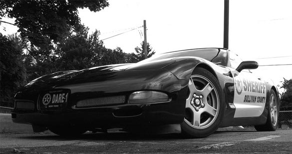 Sullivan County NY's Black and White DARE Corvette