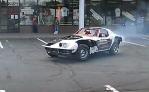 [VIDEO] Donuts in a Cutaway C3 Corvette 