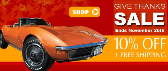 Zip Corvette's Give Thanks Sale is On! Save 10% plus Free Shipping!