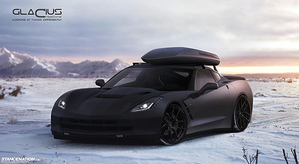 [PIC] Rendered 2014 Corvette Stingray in Matte Black with a Cargo Carrier