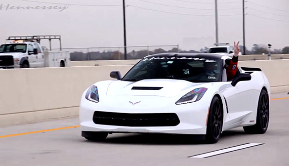 [VIDEO] Hennessey Corvette Stingray Breaks 200 MPH on Texas Toll Road