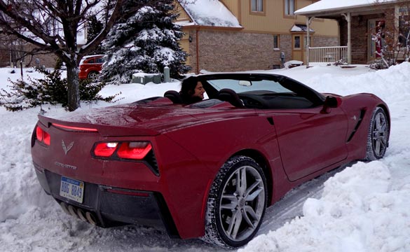 [PIC] Harlan Charles Drives a 2014 Corvette Stingray Convertible to Work