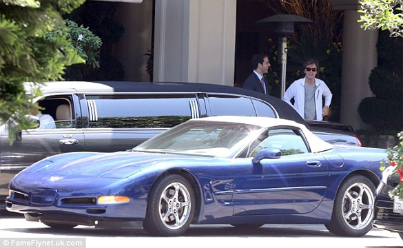 Sir Paul McCartney and his Blue C5 Corvette Seen in Beverly Hills