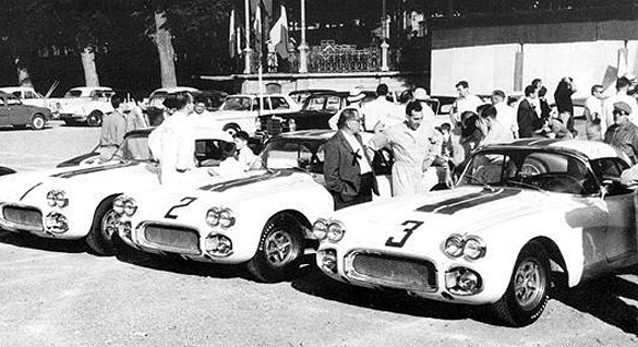 Three 1960 Cunningham Corvette Racers