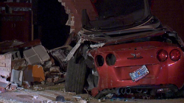 A Stolen C6 Corvette Crashes Into a Cell Phone Store in St.Louis