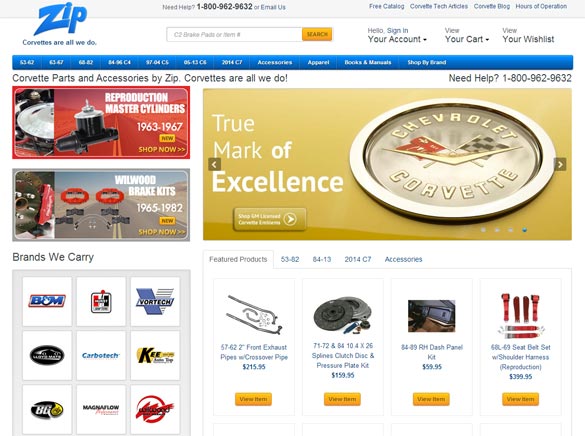 Zip Corvette Launches Newly Redesigned Website for Corvette Parts and Accessories