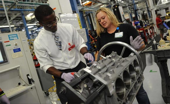 A Group of Aspiring Engineers Visits the Corvette Assembly Plant