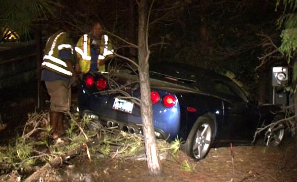 [ACCIDENT] C6 Corvette Gets Into the Trees in Houston