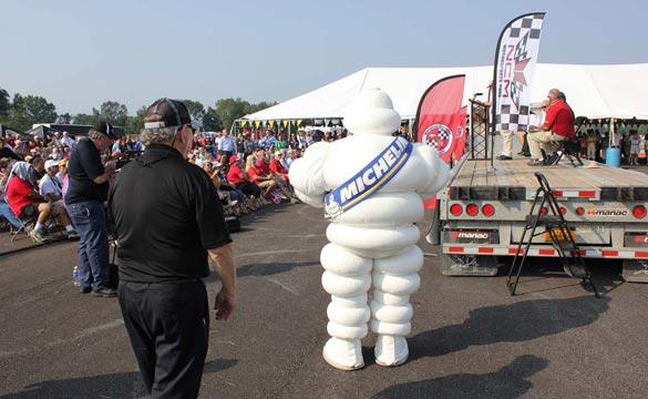 The Michelin Man is at the NCM Motorsports Park Grand Opening Ceremony