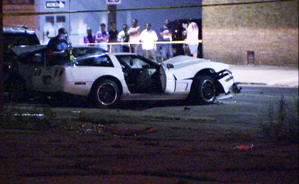 Crash of Stolen C4 Corvette Sends Two Car Thieves to the Hospital